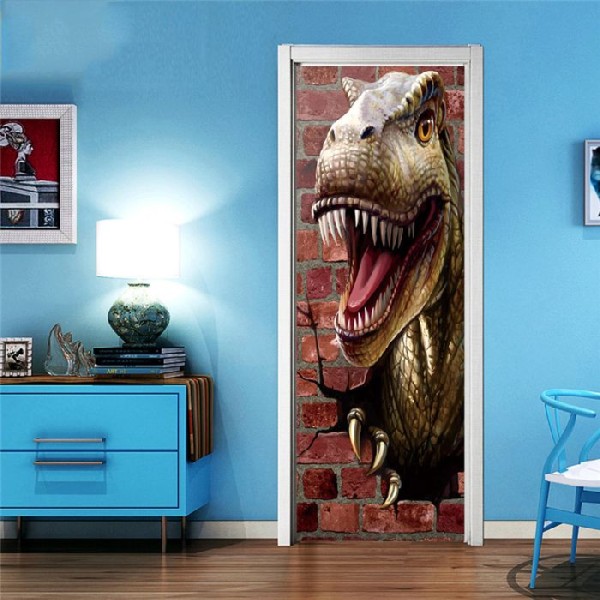 Sticker de porte dinosaure - 200 x 79 cm - Photo n°1