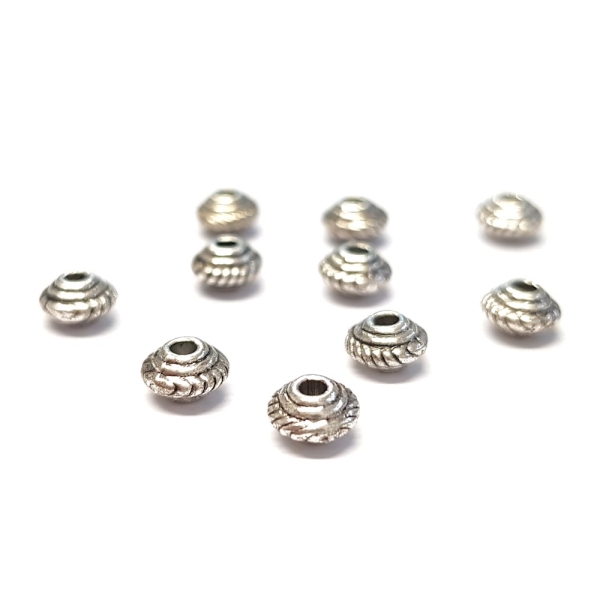 Perles métal rondes toupie 5 x 3 mm argenté Argentéx 50 pièces - Photo n°1