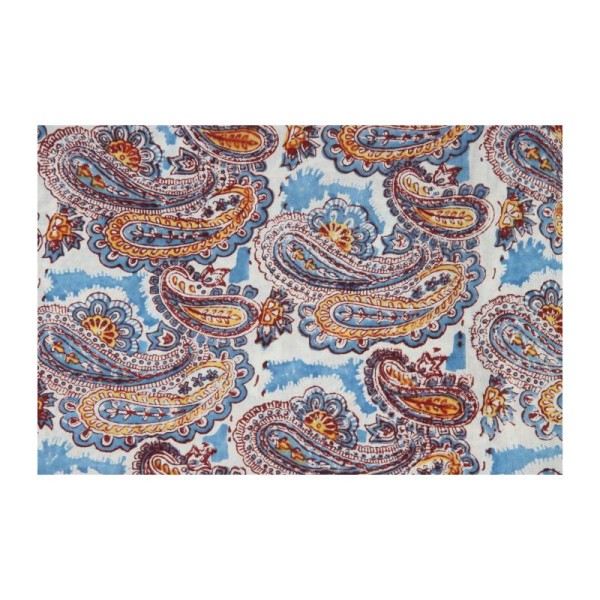 Tissu voile de coton indien imprimé  batik en 110 par 0.5m - Photo n°1
