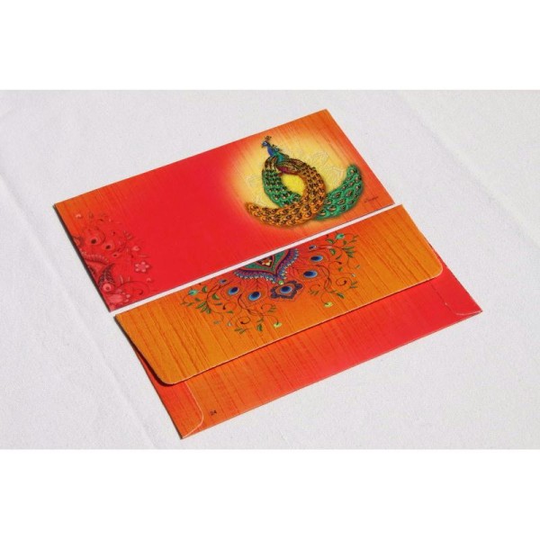 Lot de 5 enveloppes indiennes traditionnelles, rectangulaires 180x85 - Photo n°1