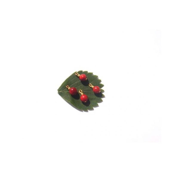 Corail Eponge : 4 micro breloques 13 MM de hauteur x 6 MM de diamètre - Photo n°1