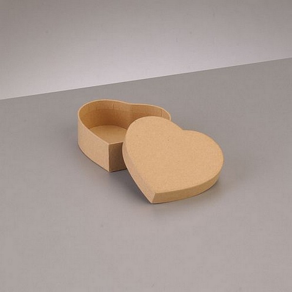 Petite Boite Forme Coeur avec couvercle en carton, 8,5x7,5cm x Haut. 3,1cm, à décorer - Photo n°1
