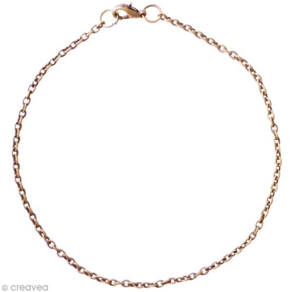 Chaine bracelet Bronze - Petites mailles 2 mm - 20 cm - Photo n°1