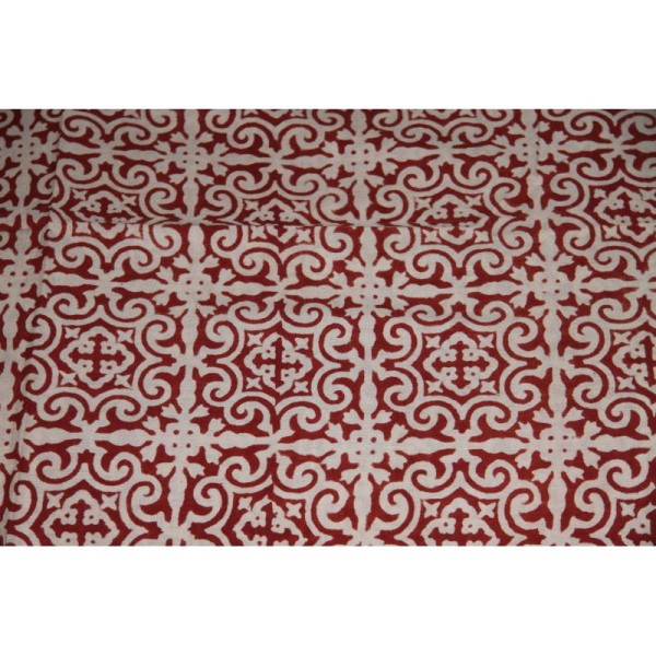 Coupon de voile de coton Inde, paréo, imprimé batik à la main, 1.8m x 1.10 - Photo n°1