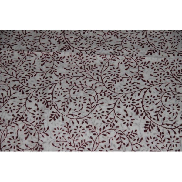Coupon de voile de coton Inde, paréo, imprimé batik à la main, 1.8m x 1.10 - Photo n°1