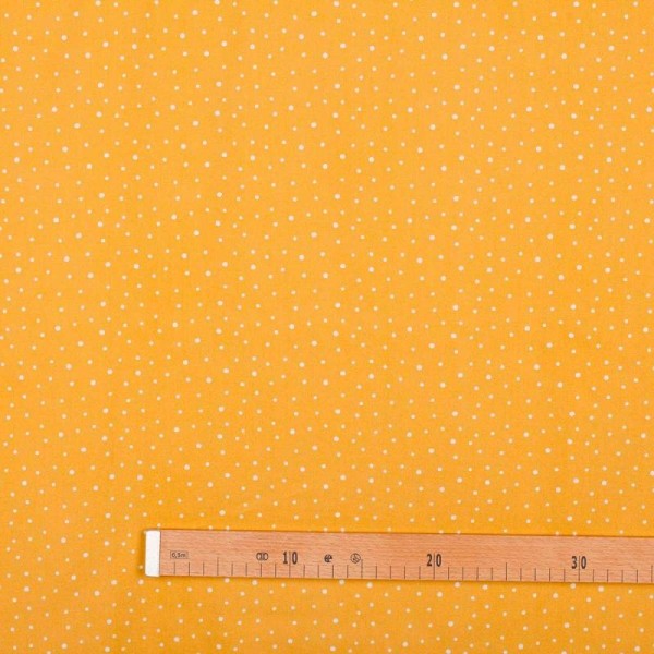 Tissu coton wildlife dots - Jaune moutarde- Par 50cm - Photo n°3