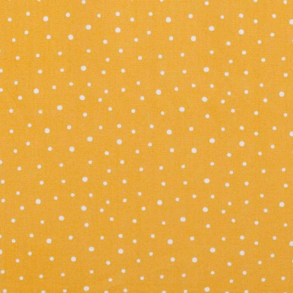 Tissu coton wildlife dots - Jaune moutarde- Par 50cm - Photo n°1