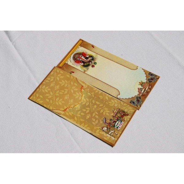 Lot de 5 enveloppes indiennes traditionnelles, rectangulaires 190x95 - Photo n°1