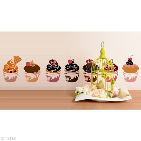 Pochoir en plastique 40 x 15 cm - Cupcake - Photo n°2