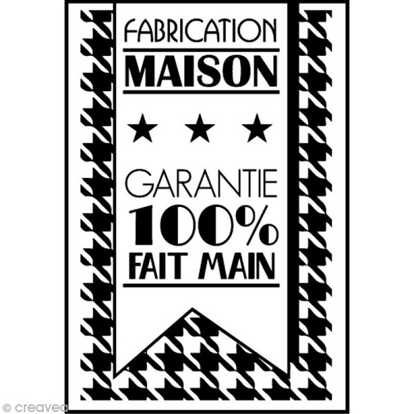Tampon en bois - Etiquette - Fabrication Maison - 6,3 x 4,5 cm - Photo n°1