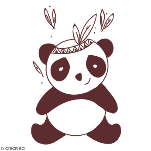 Tampon en bois Graine Créative - Panda - 6 x 8,5 cm - Photo n°1