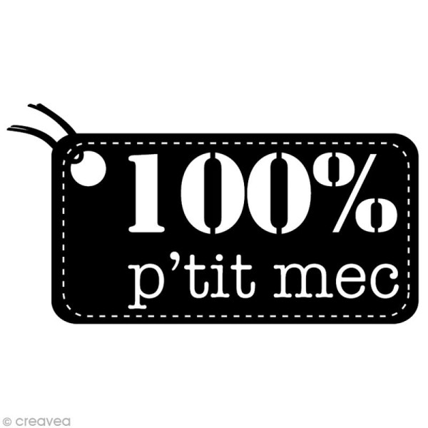 Tampon en bois Naissance - 100% P'tit mec - 8,5 x 6 cm - Photo n°1