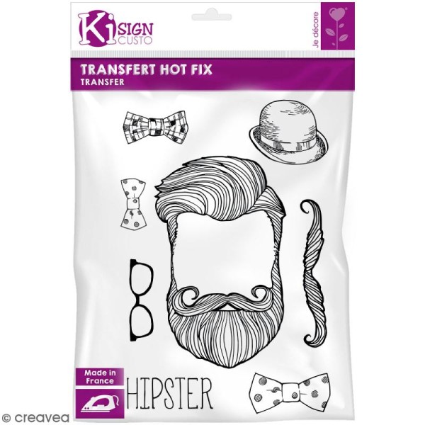 Motif transfert thermocollant A4 - Hot fix Hipster - Photo n°1