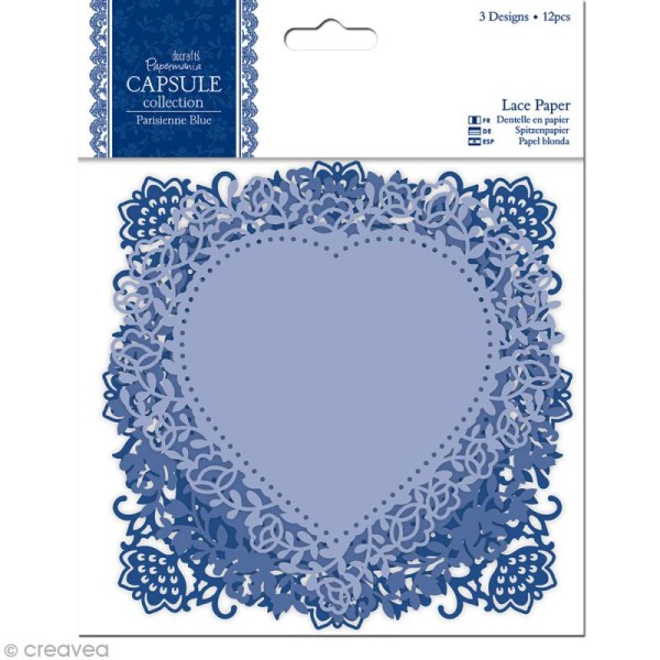 Napperon en dentelle de papier - Parisienne blue - 12 pièces - Photo n°1