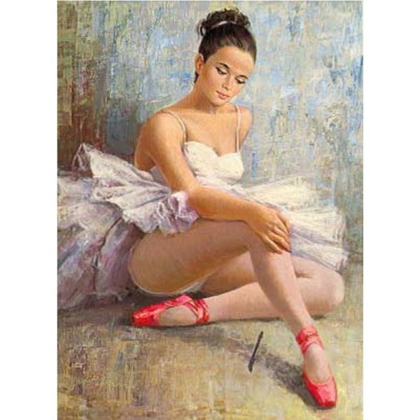 Image 3D Femme - Danseuse au chausson rouge 20 x 28 cm - Photo n°1