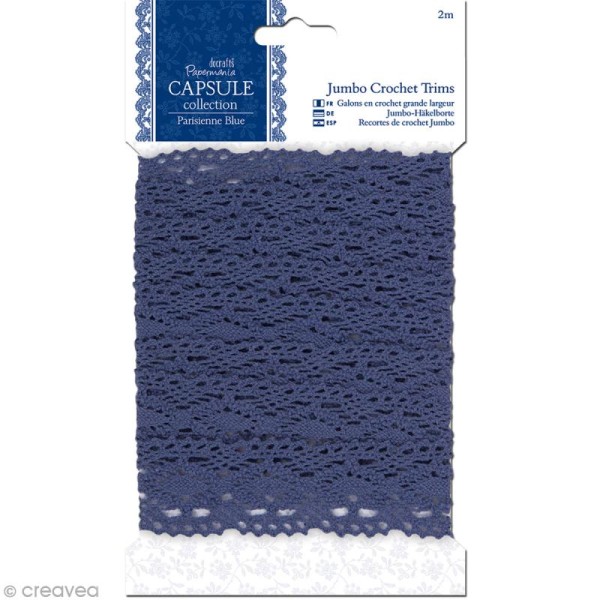 Dentelle au crochet - Parisienne blue - 3,6 cm x 2 mètres - Photo n°1