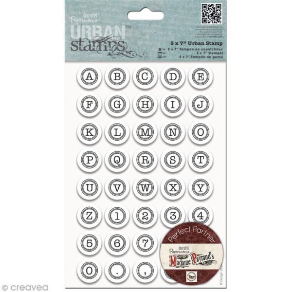 Tampons cling Urban stamps - Madame Payraud - Alphabet majuscule machine à écrire - Photo n°1