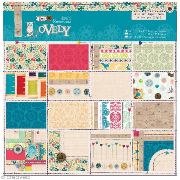 Papier scrapbooking Papermania - Sew lovely 30,5 x 30,5 cm - 32 feuilles - Photo n°1