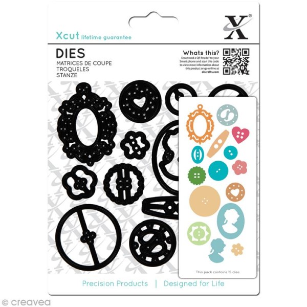 Dies X Cut - Sew lovely - Boutons x 15 matrices de coupe - Photo n°1