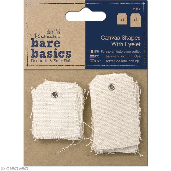 Forme en tissu - Bare basics - Mini et petites étiquettes x 6 pièces - Photo n°1