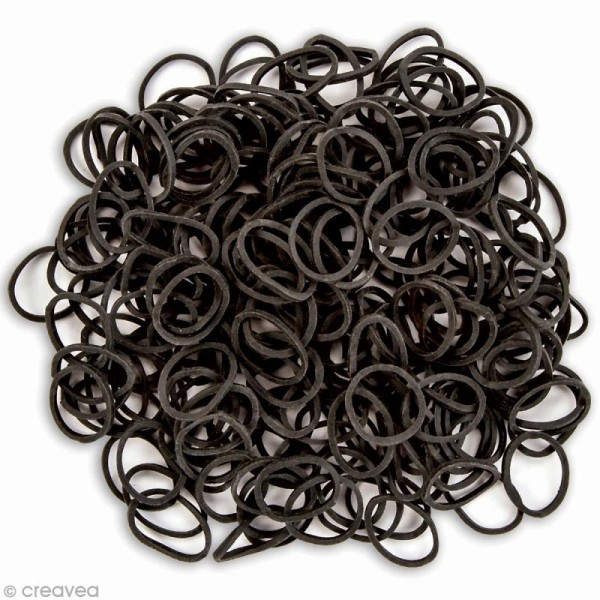 Recharge bracelet Loops 300 élastiques - Noir + 12 fermoirs - Photo n°3