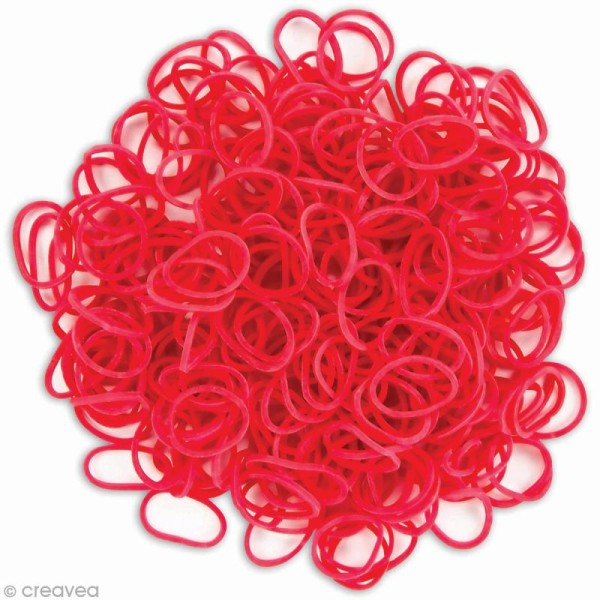 Recharge bracelet Loops 300 élastiques - Rouge + 12 fermoirs - Photo n°3