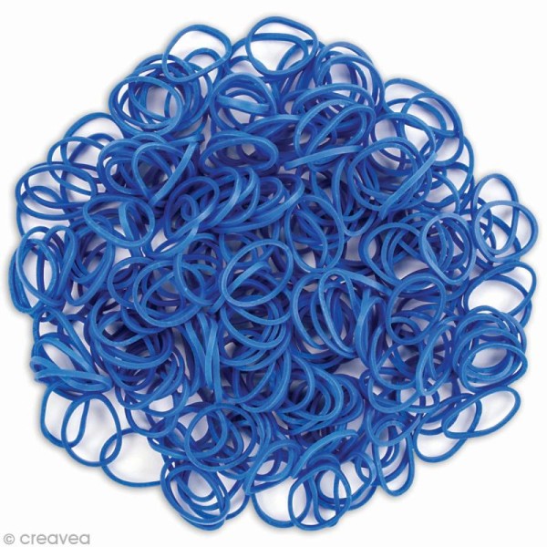 Recharge bracelet Loops 300 élastiques - Bleu royal + 12 fermoirs - Photo n°3