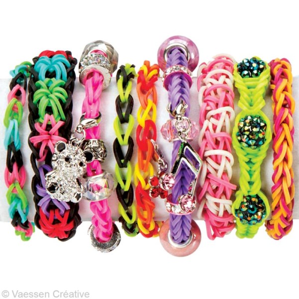 Recharge bracelet Loops 300 élastiques - Violet + 12 fermoirs - Photo n°2