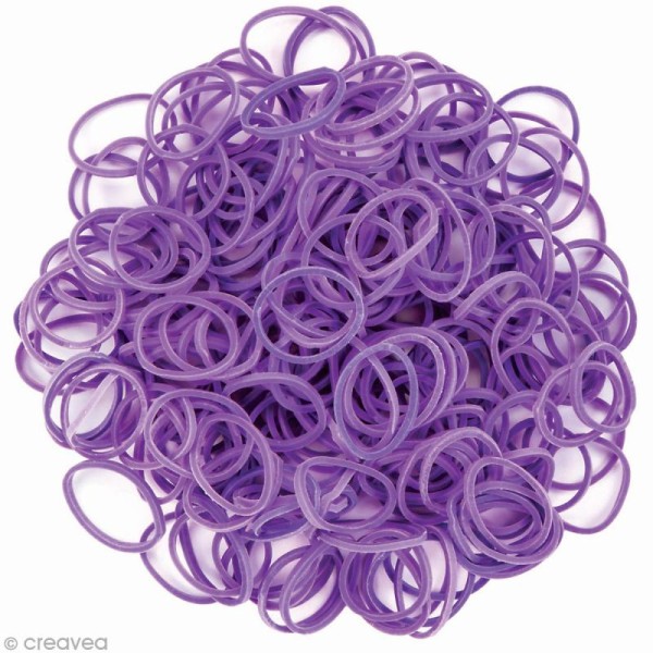 Recharge bracelet Loops 300 élastiques - Violet + 12 fermoirs - Photo n°3