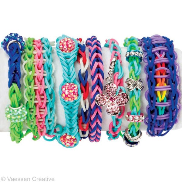 Recharge bracelet Loops 300 élastiques - Violet + 12 fermoirs - Photo n°4