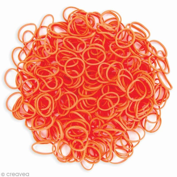 Recharge bracelet Loops 300 élastiques - Orange + 12 fermoirs - Photo n°3