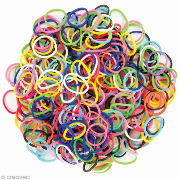 Recharge bracelet Loops 600 élastiques - Assortiment + 24 fermoirs - Photo n°3