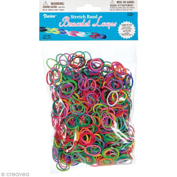 Recharge bracelet Loops 1000 élastiques - Assortiment + 36 fermoirs - Photo n°1