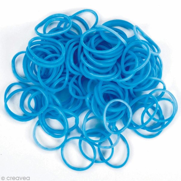 Recharge bracelet Loops 300 élastiques - Bleu clair + 12 fermoirs - Photo n°3