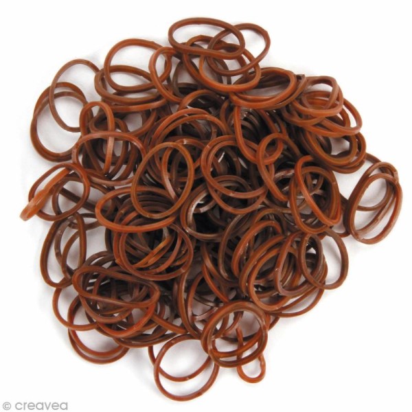Recharge bracelet Loops 300 élastiques - Marron + 12 fermoirs - Photo n°3
