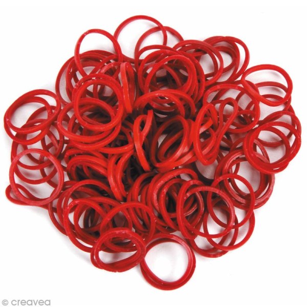 Recharge bracelet Loops 300 élastiques - Rouge marron + 12 fermoirs - Photo n°3