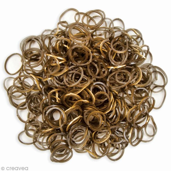 Recharge bracelet Loops 300 élastiques - Métallique or + 12 fermoirs - Photo n°3