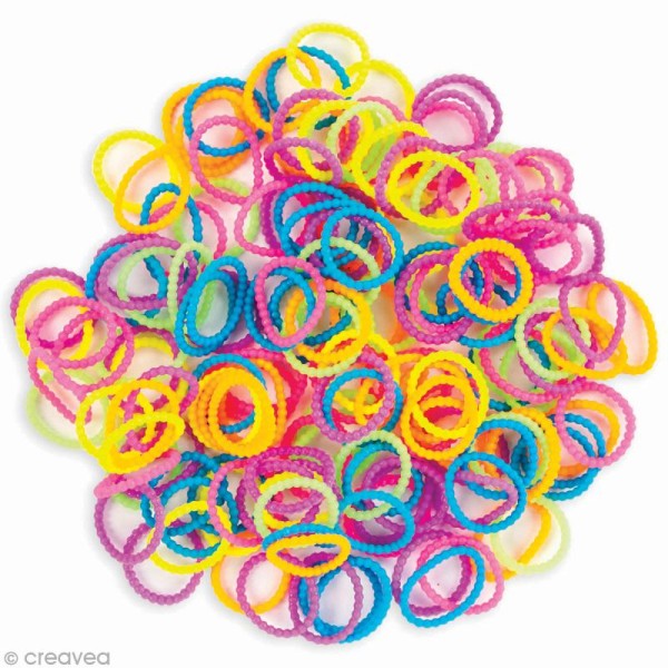 Recharge bracelet Loops 150 élastiques - Assortiment opaque + 6 fermoirs - Photo n°3