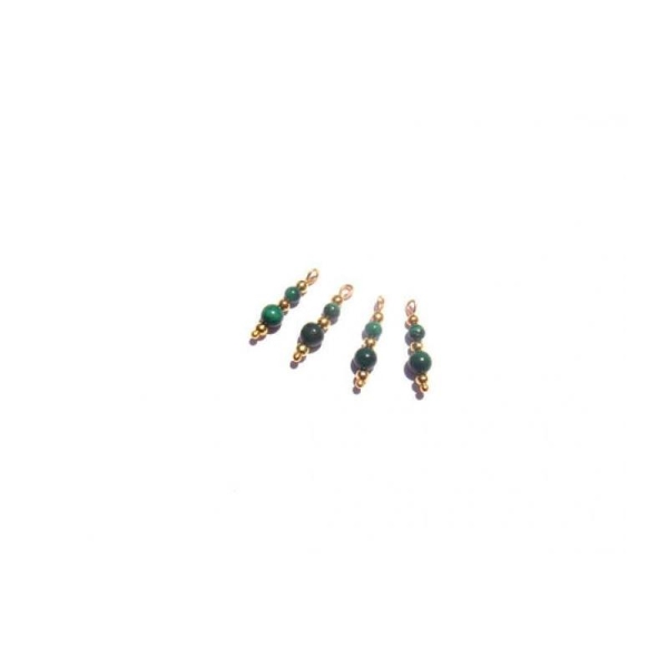 Malachite multicolore : 4 MICRO breloques 18 MM de hauteur x 3 MM - Photo n°1