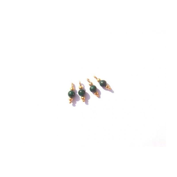 Malachite multicolore : 4 MICRO breloques 11 MM de hauteur x 3 MM - Photo n°1