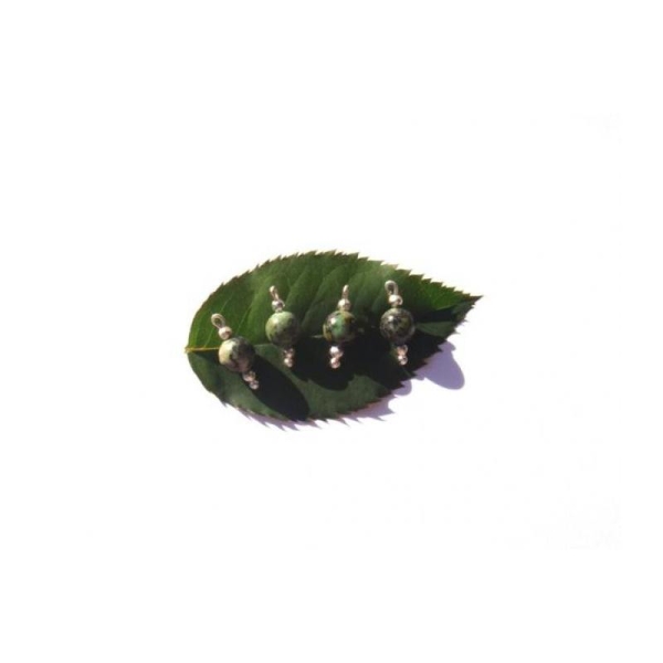 Turquoise Africaine : 4 MICRO breloques 14 MM de hauteur environ x 6 MM - Photo n°1