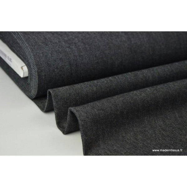 Tissu jean stretch coloris noir - Photo n°1
