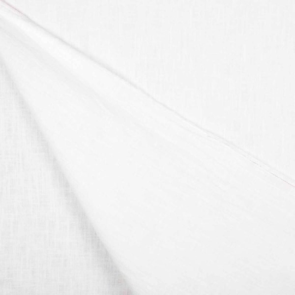 Tissu lin lavé uni - Blanc - Photo n°1