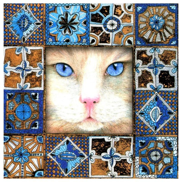 Chat aux yeux bleu 11- carte postale - Photo n°1
