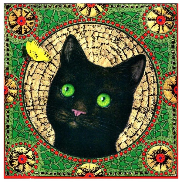 Chat aux yeux verts 33 - carte postale - Photo n°1