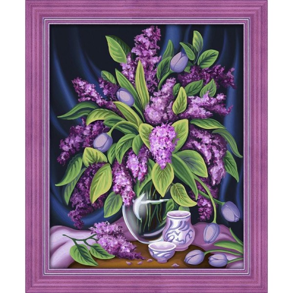 Broderie Diamant Kit - Lilac - 50 x 40 cm - Photo n°1