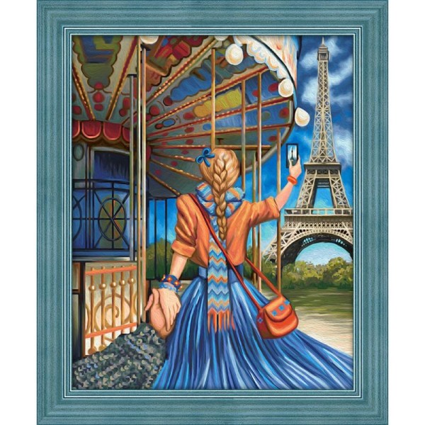 Broderie Diamant Kit - Suis moi Paris - 50 x 40 cm - Photo n°1
