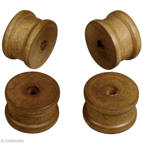 Mini bobine en bois foncé 2,5 cm x 12 - Photo n°2