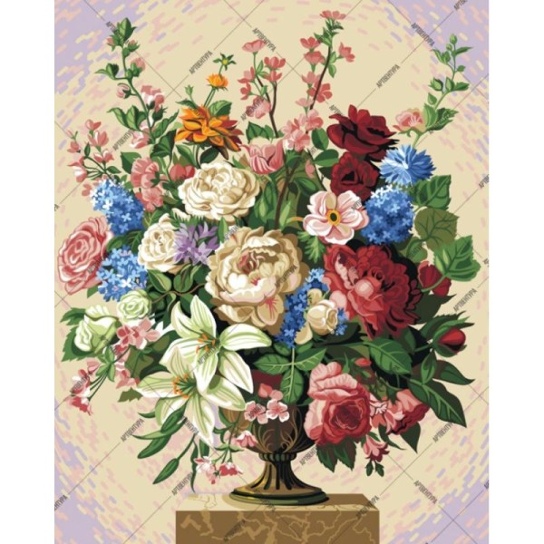 Kit de peinture par numéros - Richesse florale - 50x40cm - Photo n°1