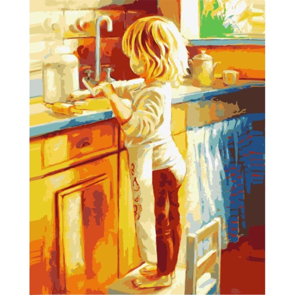 Kit de peinture par numéros - Petit enfant - 50x40cm - Photo n°1